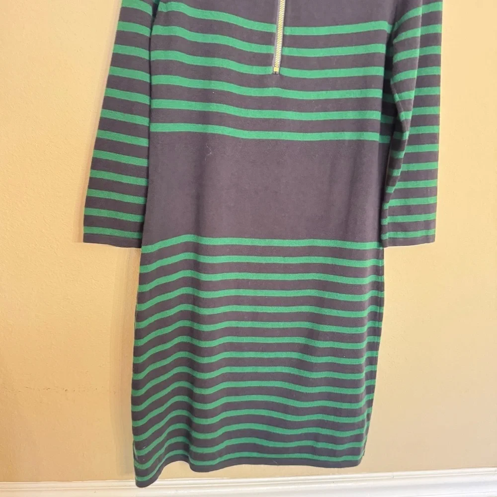 MICHAEL Michael Kors Striped Navy & Green Knit Dress Nautical Business Size L